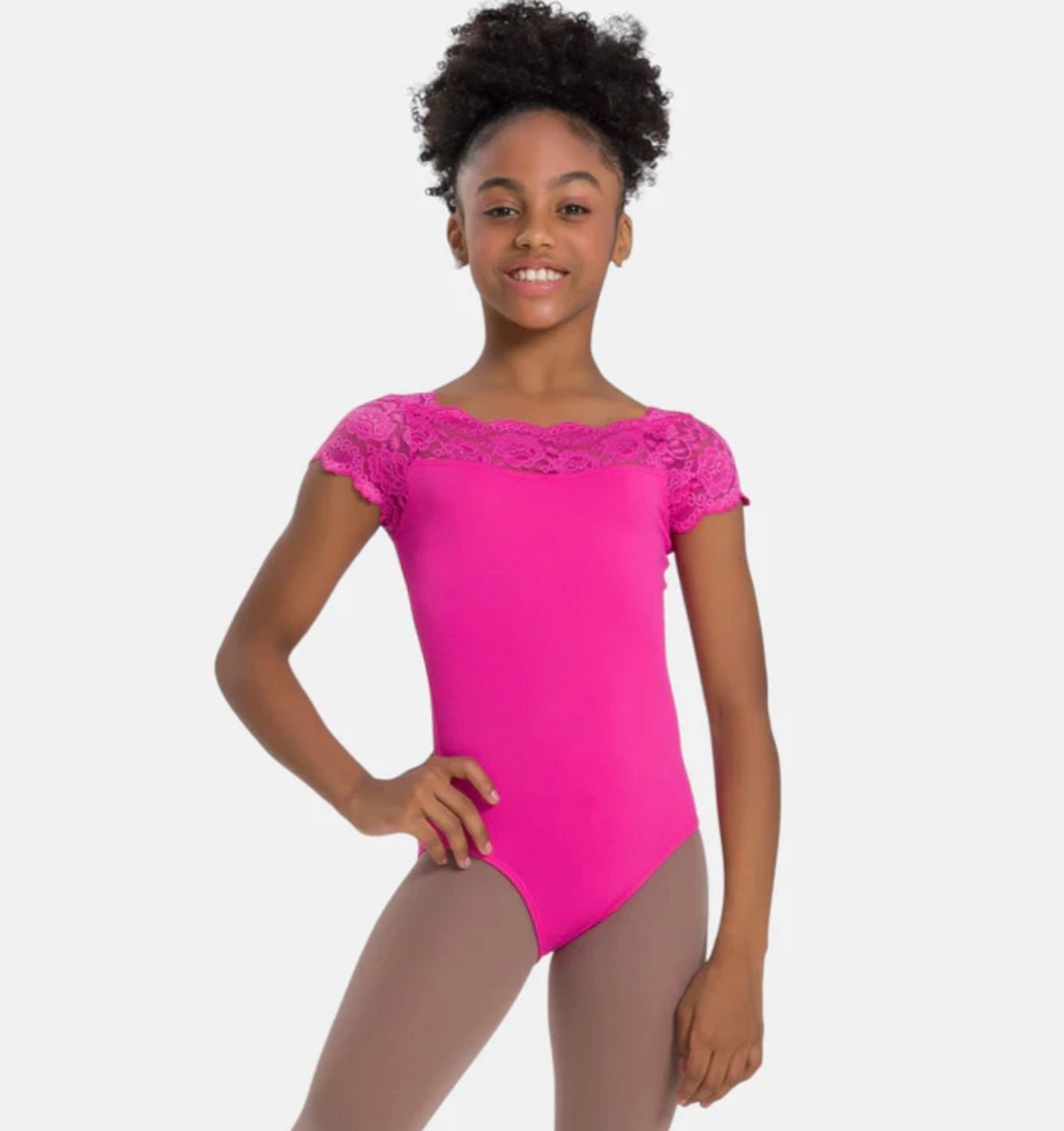 Tilly Cap Sleeve leotard with lace