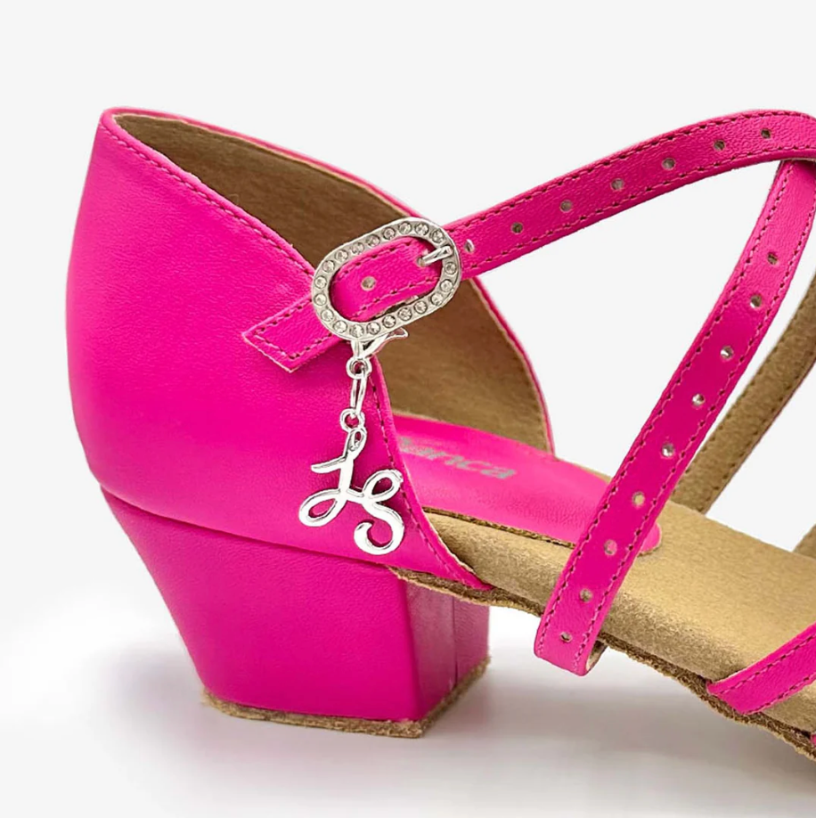1 1/4" Heel Open Toe Ballroom Shoe - Lacy Schwimmer (MAMBO - BL300)