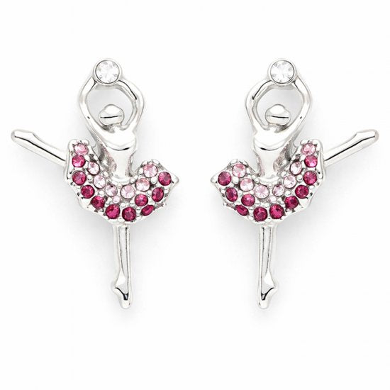 Pink Crystal Ballerina Earrings