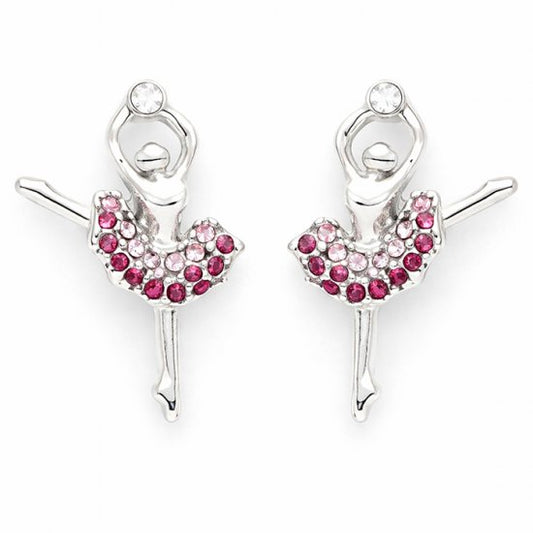 Pink Crystal Ballerina Earrings