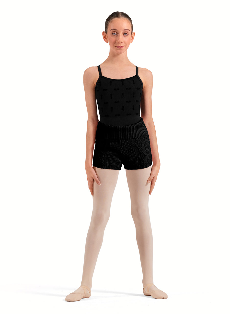 Roll Over Cable Knitted Shorts