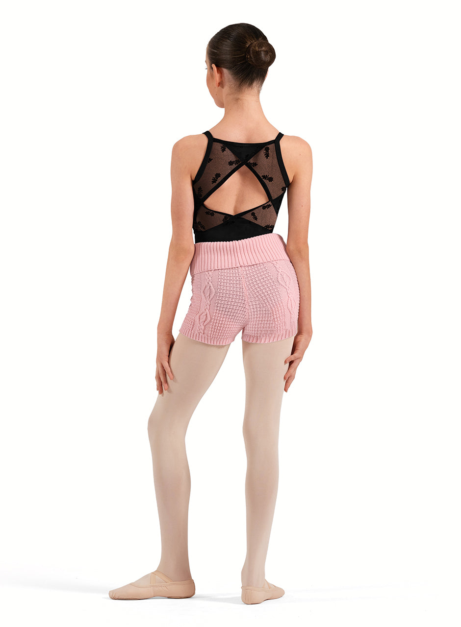 Roll Over Cable Knitted Shorts
