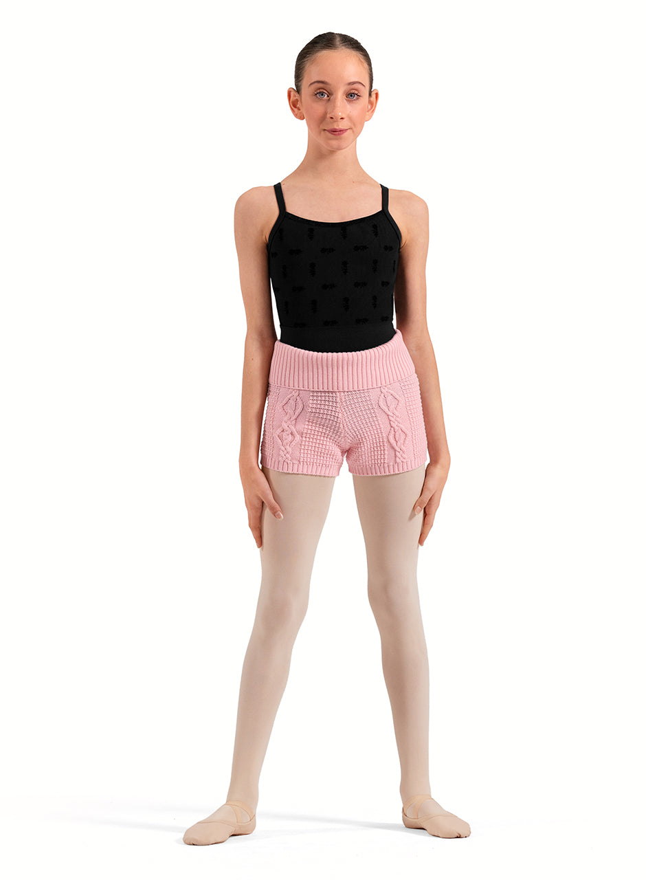 Roll Over Cable Knitted Shorts