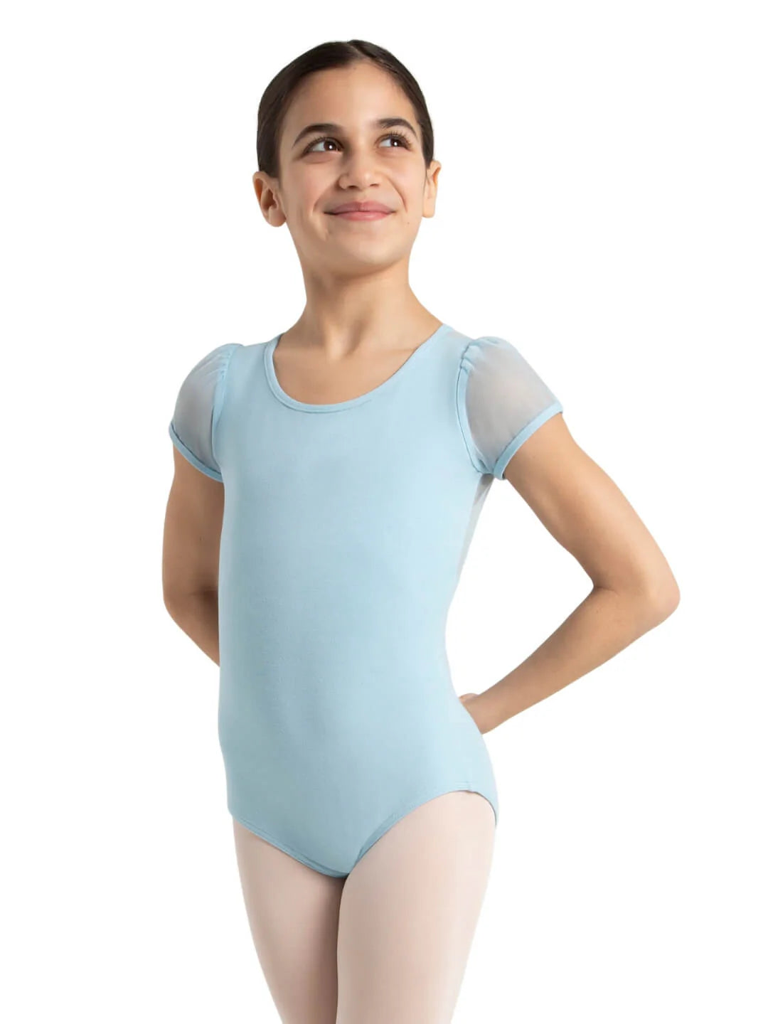 Puff Sleeve Keyhole Back Leotard - Girls