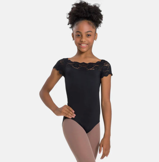 Tilly Cap Sleeve leotard with lace