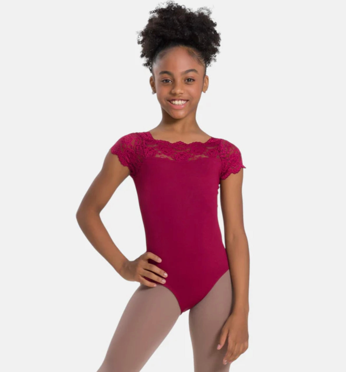 Tilly Cap Sleeve leotard with lace