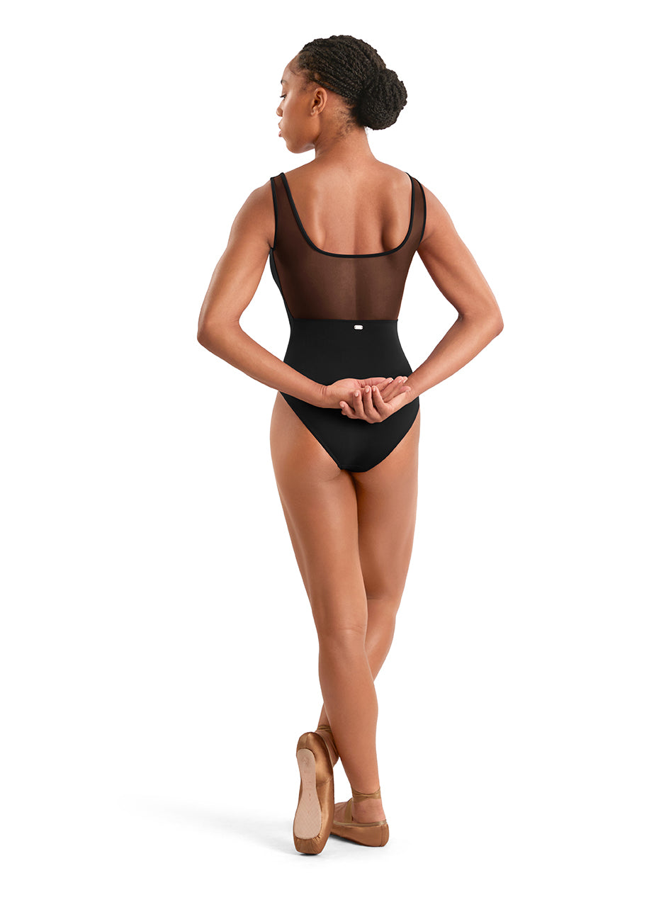 Floral EMB Mesh Back Tank Leo