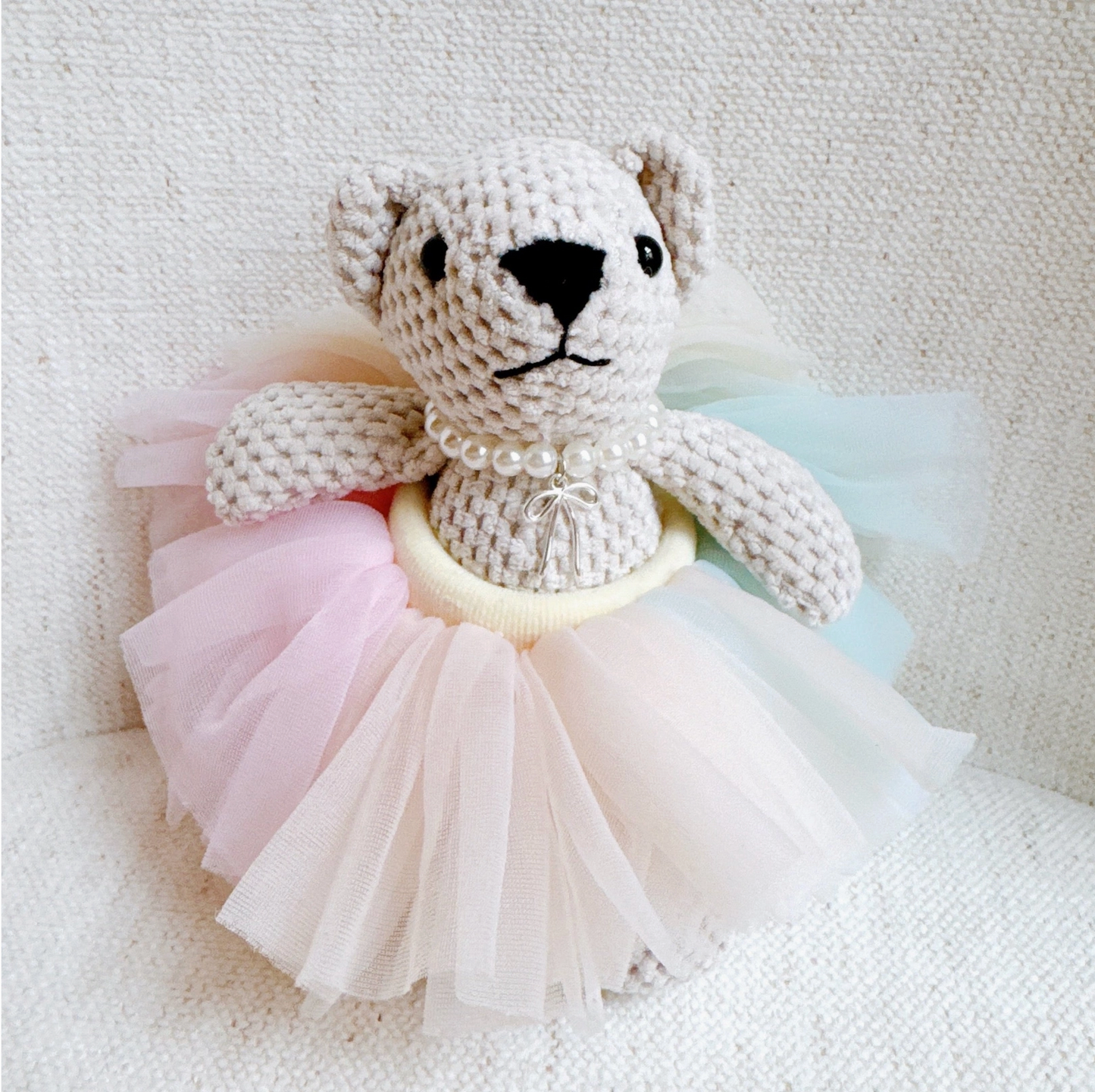 Tutu Scrunch Ballerina Bear Bag Charm