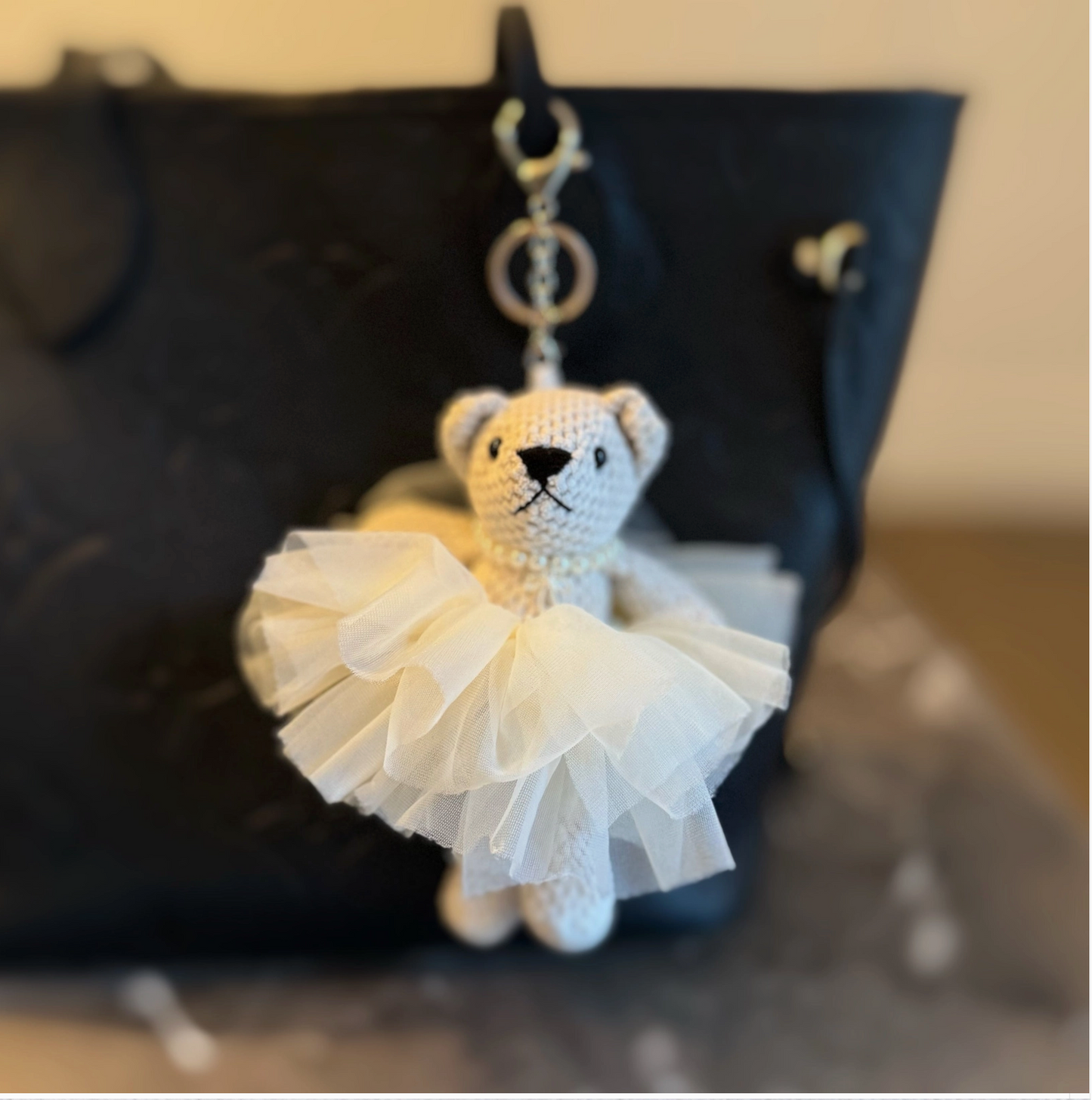 Tutu Scrunch Ballerina Bear Bag Charm