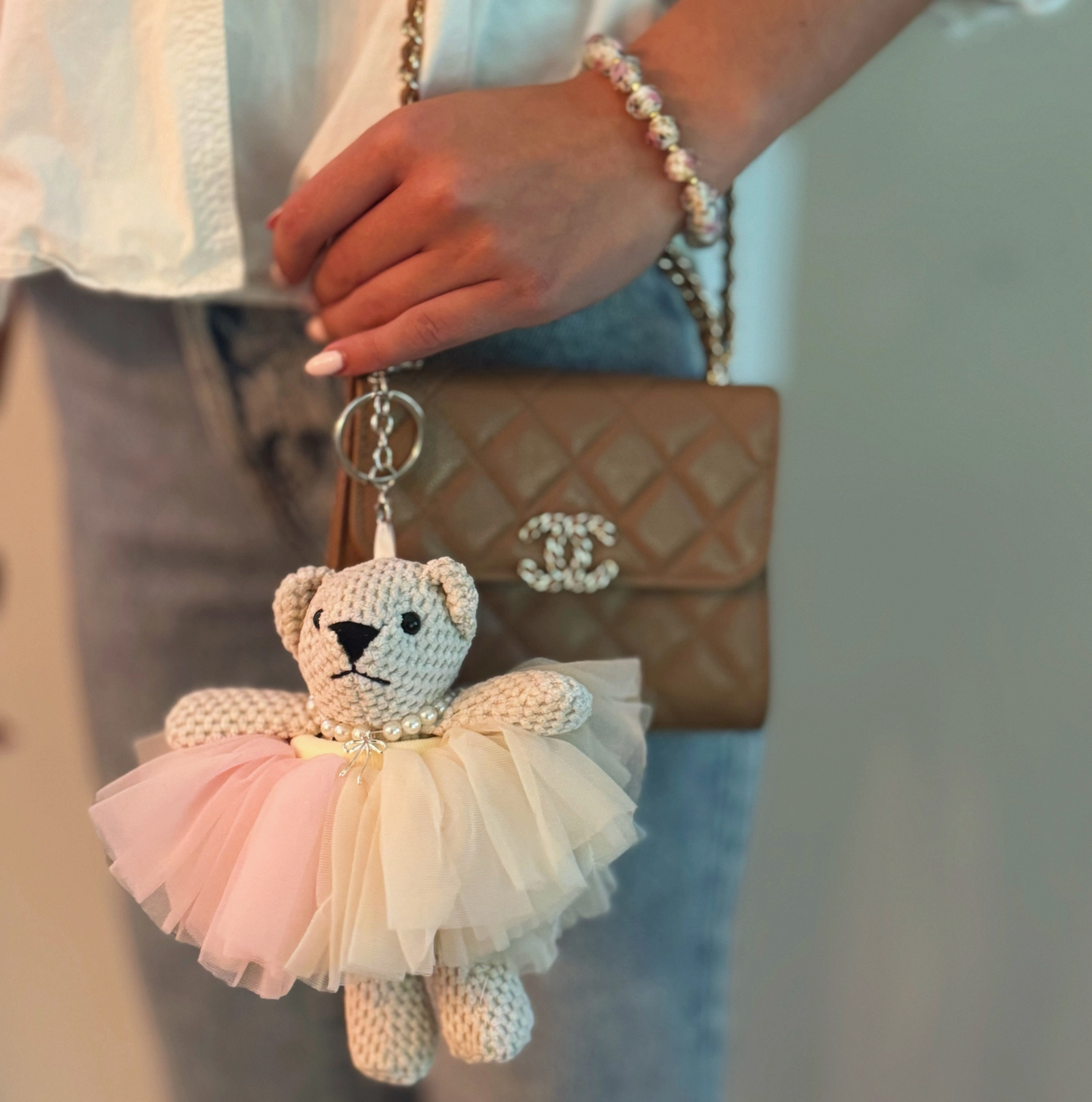 Tutu Scrunch Ballerina Bear Bag Charm
